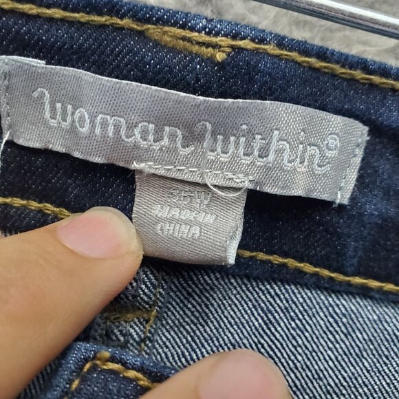 Woman Within Jeans Womens 36W Blue Stretch Denim Classic Fit Straight - Picture 2 of 12